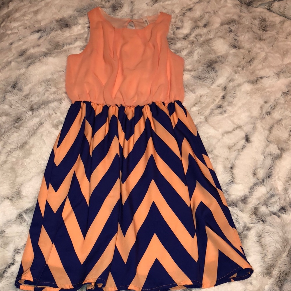 Pink Owl chevron dress